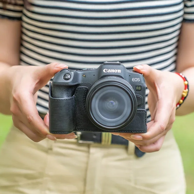 캐논 R8/RP 카메라용 수제 천연 가죽 케이스, 보호 - Canon Camera Eos R8 리뷰 및 가격