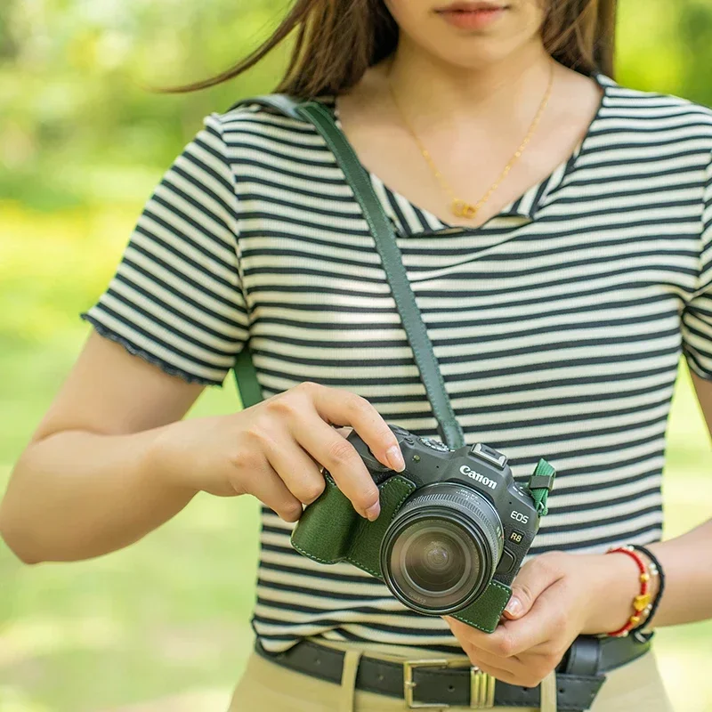 캐논 R8/RP 카메라용 수제 천연 가죽 케이스, 보호 - Canon Camera Eos R8 리뷰 및 가격
